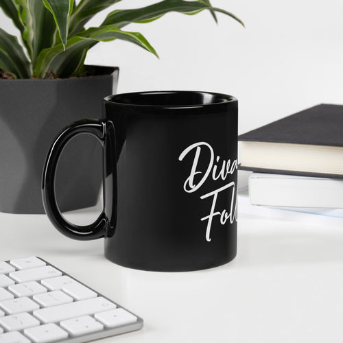 DIVA ANGEL Follow me | Black Glossy Mug