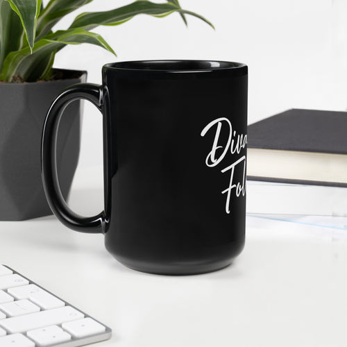 DIVA ANGEL Follow me | Black Glossy Mug